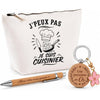 Coffret Cadeau J’peux pas je suis Cuisinier – Trousse, stylo bambou et porte-clés