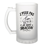 Verre à Bière J’peux pas je suis Maçon