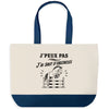 Grand Sac Cabas Fond Bleu J’peux pas j’ai Saut d’obstacles