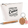 Coffret Cadeau J’peux pas j’ai Canoë – Trousse, stylo bambou et porte-clés