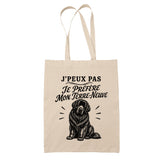 Tote Bag Beige J’peux pas je préfère mon Terre-Neuve