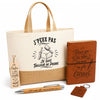 Coffret Cadeau J’peux pas je suis Tailleur de pierre – Sac jute, carnet, stylo, porte-clés et marque-page