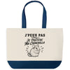 Grand Sac Cabas Fond Bleu J’peux pas je préfère ma Chinchilla