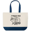Grand Sac Cabas Fond Bleu J’peux pas j’ai les Potes