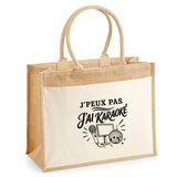 Sac Cabas Jute avec Poche J’peux pas j’ai Karaoké