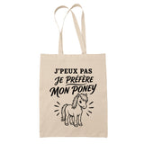 Tote Bag Beige J’peux pas je préfère mon Poney