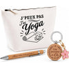 Coffret Cadeau J’peux pas j’ai Yoga – Trousse, stylo bambou et porte-clés