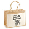Sac Cabas Jute avec Poche J’peux pas je préfère les Jaguars