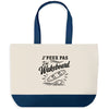 Grand Sac Cabas Fond Bleu J’peux pas j’ai Wakeboard