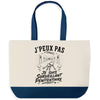 Grand Sac Cabas Fond Bleu J’peux pas je suis Surveillant pénitentiaire