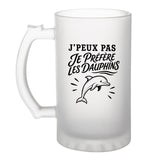 Verre à Bière J’peux pas je préfère les Dauphins