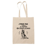 Tote Bag Beige J’peux pas je préfère mon Berger Allemand