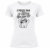 T-shirt de Sport Femme J’peux pas je préfère mon Shih Tzu