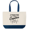 Grand Sac Cabas Fond Bleu J’peux pas j’ai Copines