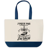 Grand Sac Cabas Fond Bleu J’peux pas j’ai Valse