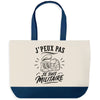 Grand Sac Cabas Fond Bleu J’peux pas je suis Militaire