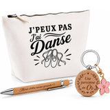 Coffret Cadeau J’peux pas j’ai Danse – danse classique – Trousse, stylo bambou et porte-clés