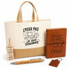 Coffret Cadeau J’peux pas je suis Douanier – Sac jute, carnet, stylo, porte-clés et marque-page