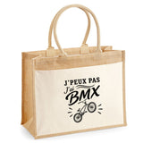 Sac Cabas Jute avec Poche J’peux pas j’ai BMX