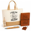 Coffret Cadeau J’peux pas je suis Militaire – Sac jute, carnet, stylo, porte-clés et marque-page