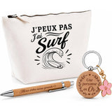 Coffret Cadeau J’peux pas j’ai Surf – Trousse, stylo bambou et porte-clés