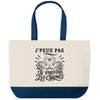 Grand Sac Cabas Fond Bleu J’peux pas je préfère les Cygnes