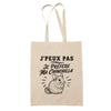 Tote Bag Beige J’peux pas je préfère ma Chinchilla