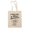 Tote Bag Beige J’peux pas je préfère mon Caniche
