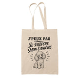 Tote Bag Beige J’peux pas je préfère mon Caniche