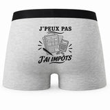 Boxer Homme J’peux pas j’ai Impôts – Impression au dos