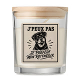 Bougie Parfumée Vanille J’peux pas je préfère mon Rottweiler