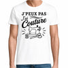 T-shirt Homme Blanc J’peux pas j’ai couture J'peux pas minimaliste