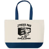 Grand Sac Cabas Fond Bleu J’peux pas je suis Femme de chambre