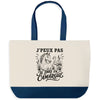 Grand Sac Cabas Fond Bleu J’peux pas je pars en Camargue