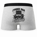 Boxer Homme J’peux pas je suis Réceptionniste – Impression au dos