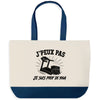 Grand Sac Cabas Fond Bleu J’peux pas je suis prof de Yoga