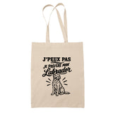 Tote Bag Beige J’peux pas je préfère mon Labrador