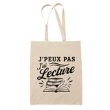 Tote Bag Beige J’peux pas j’ai Lecture