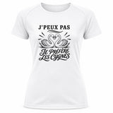 T-shirt de Sport Femme J’peux pas je préfère les Cygnes