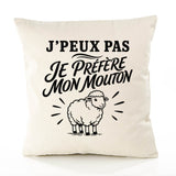 Housse de Coussin J’peux pas je préfère mon Mouton