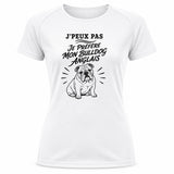 T-shirt de Sport Femme J’peux pas je préfère mon Bulldog Anglais