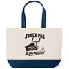Grand Sac Cabas Fond Bleu J’peux pas je suis Musicien
