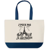 Grand Sac Cabas Fond Bleu J’peux pas je suis Parisien