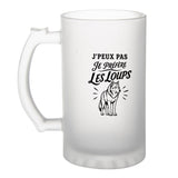 Verre à Bière J’peux pas je préfère les Loups