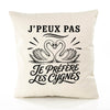 Housse de Coussin J’peux pas je préfère les Cygnes