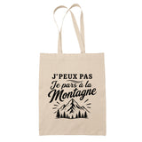 Tote Bag Beige J’peux pas je pars à la Montagne