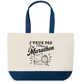 Grand Sac Cabas Fond Bleu J’peux pas j’ai Marathon