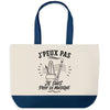 Grand Sac Cabas Fond Bleu J’peux pas je suis Prof de musique