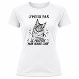T-shirt de Sport Femme J’peux pas je préfère mon Maine Coon