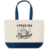 Grand Sac Cabas Fond Bleu J’peux pas j’ai Hammam